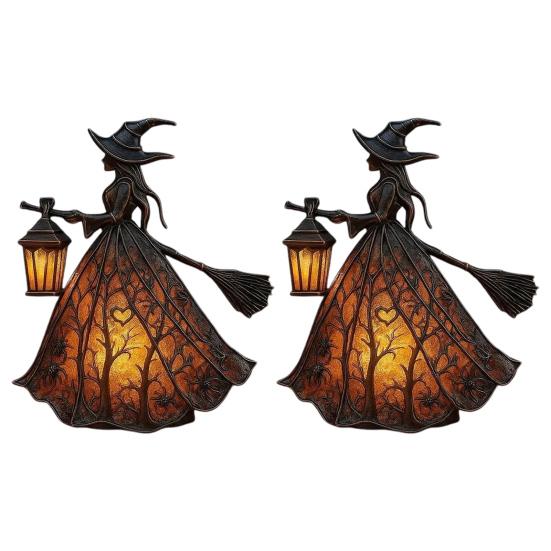 Halloween Hexenlampe Handgefertigt Gotisch Kleine Buntglas Hexenfigur mit Warmem Licht Tischstehende Nachtlampe für Heimregal Kamindekoration B Halloween Hexenlampe Handgefertigt Gotisch Kleine Buntglas Hexenfigur mit Warmem Licht Tischstehende Nachtlampe für Heimregal Kamindekoration B von Joom DACH