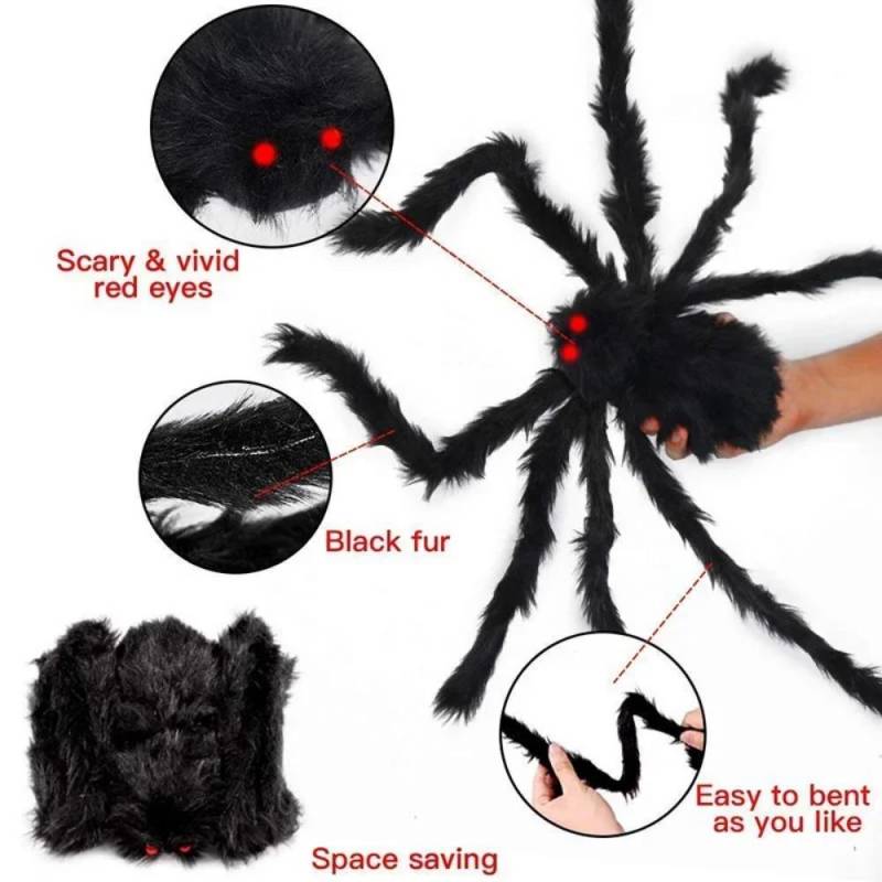 Halloween Horror LED Nachtlicht Spinne Dreieck Netz Fächerförmiges Netz Spinnennetz Streich Spielzeug Spukhaus Party Dekoration Requisiten 90CM von Joom DACH