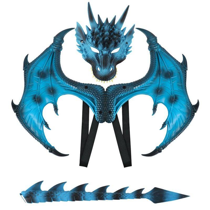 Halloween Party Kinder Drachen Kleid Set Kostüm One Size von Joom DACH