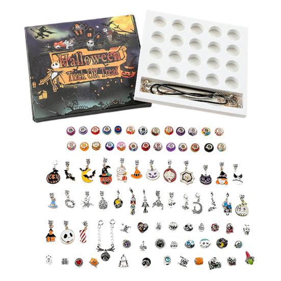 Halloween Schatz Charm Armband Perlen Großpackung Set 2025 Adventskalender 20 Tage Countdown Dekoration DIY Schmuckherstellungsset für Kinder Erwachsene Teenager A von Joom DACH
