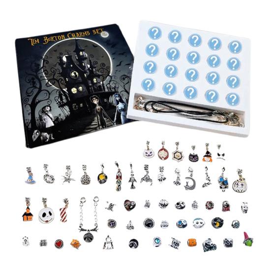 Halloween Schatz Charm Armband Perlen Großpackung Set 2025 Adventskalender 20 Tage Countdown Dekoration DIY Schmuckherstellungsset für Kinder Erwachsene Teenager B von Joom DACH