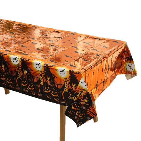 Halloween-Tischdecke, umweltfreundlich, geruchlos, Kürbis-Druck, Einweg-Tischdecke, Halloween-Party-Dekoration C von Joom DACH