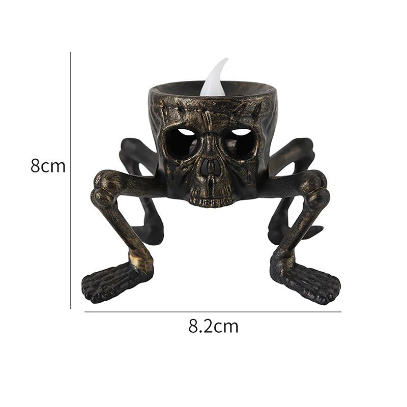 Halloween Totenkopf Laterne Atmosphäre Einstellung Requisiten Skelett Fuß Nachtlicht Halloween Party Dekoration Led Kerze Licht von Joom DACH