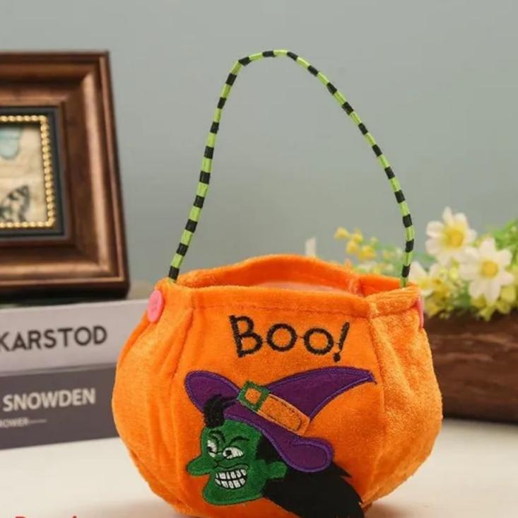 Halloween tragbare Kürbistasche Süßes oder Saures Kinder Süßigkeitentasche Happy Halloween Day Geschenk Kürbis Rucksack Umhängetasche von Joom DACH