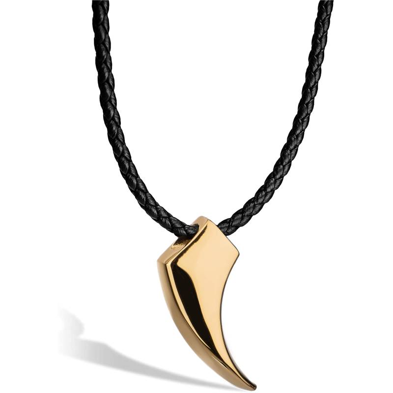 Halskette für Leder-Choker mit Geschenk für Schmuckschatulle enthalten [SERASAR] Männer, Schwarz, 50cm, Anhänger, Männer, gold von Joom DACH