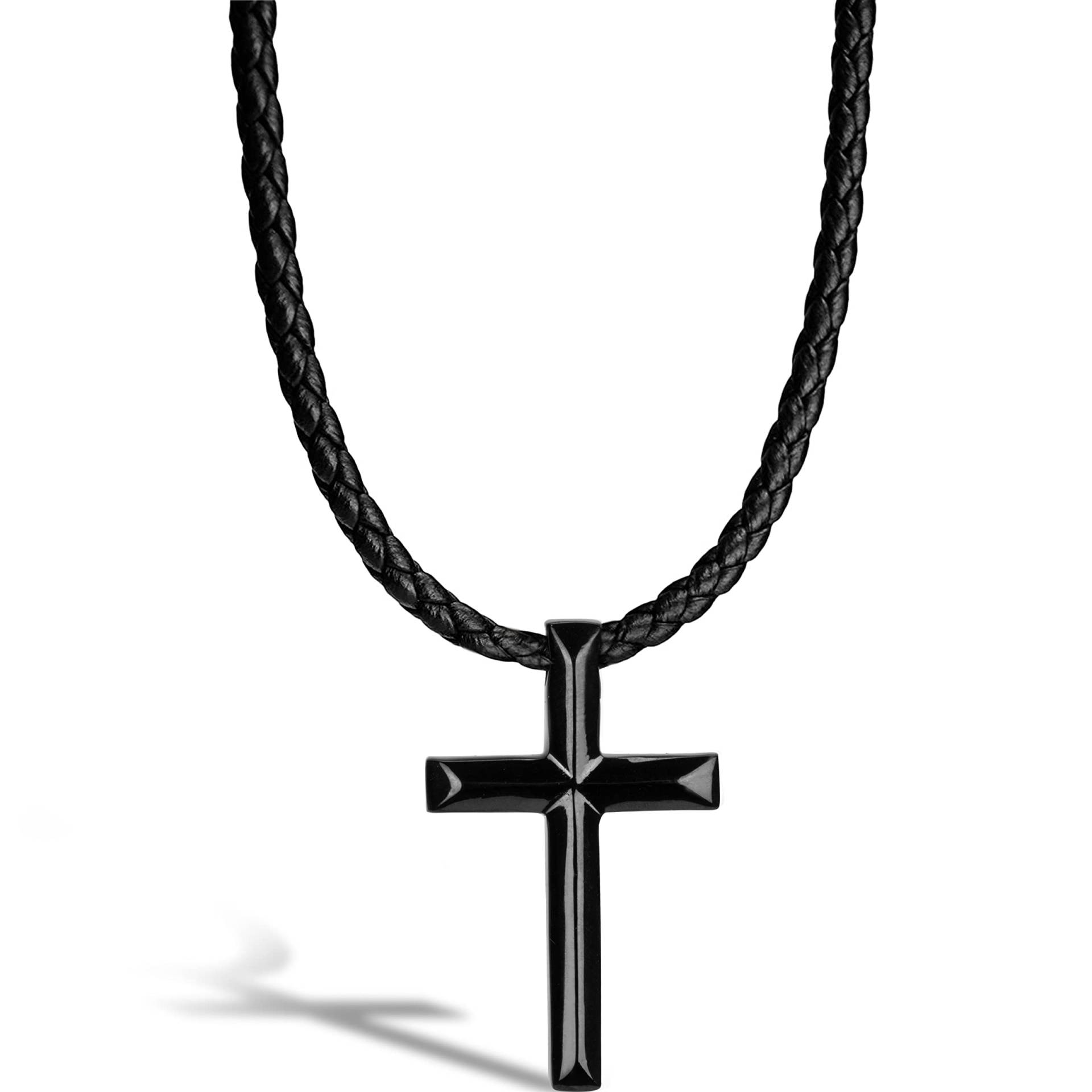 Halskette für Leder-Choker mit Geschenk für Schmuckschatulle enthalten [SERASAR] Männer, Schwarz, 50cm, Anhänger, Männer, schwarz von Joom DACH