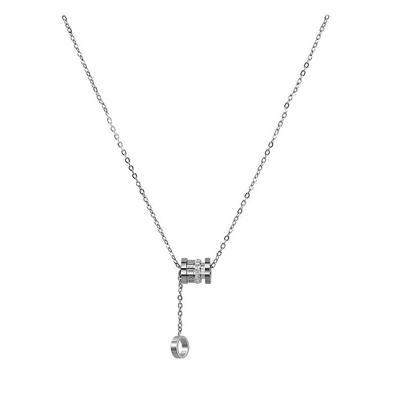 Halskette mit Quaste in der kleinen Taille, Ins Hip-Hop-Schlüsselbeinkette, einfache personalisierte Halskette aus Titanstahl, Design-Anhänger, Schmuck für Frauen von Joom DACH