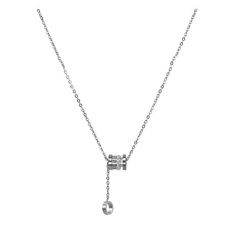 Halskette mit Quaste in der kleinen Taille, Ins Hip-Hop-Schlüsselbeinkette, einfache personalisierte Halskette aus Titanstahl, Design-Anhänger, Schmuck für Frauen von Joom DACH