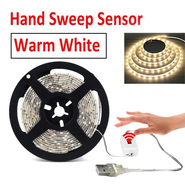 Hand Sweep Sensor Nachtlicht LED Streifen licht USB 5V motion Sensor Schalter beleuchtung luminaria Für schlafzimmer Hause LED nacht Lampe 3m warm weiße von Joom DACH