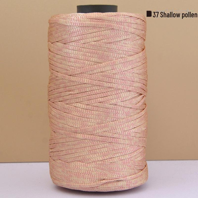 Handgefertigte Häkeltasche aus merzerisierter Baumwolle, Leinen, Wolle und leichter Eisseide 37 Light Pollen von Joom DACH