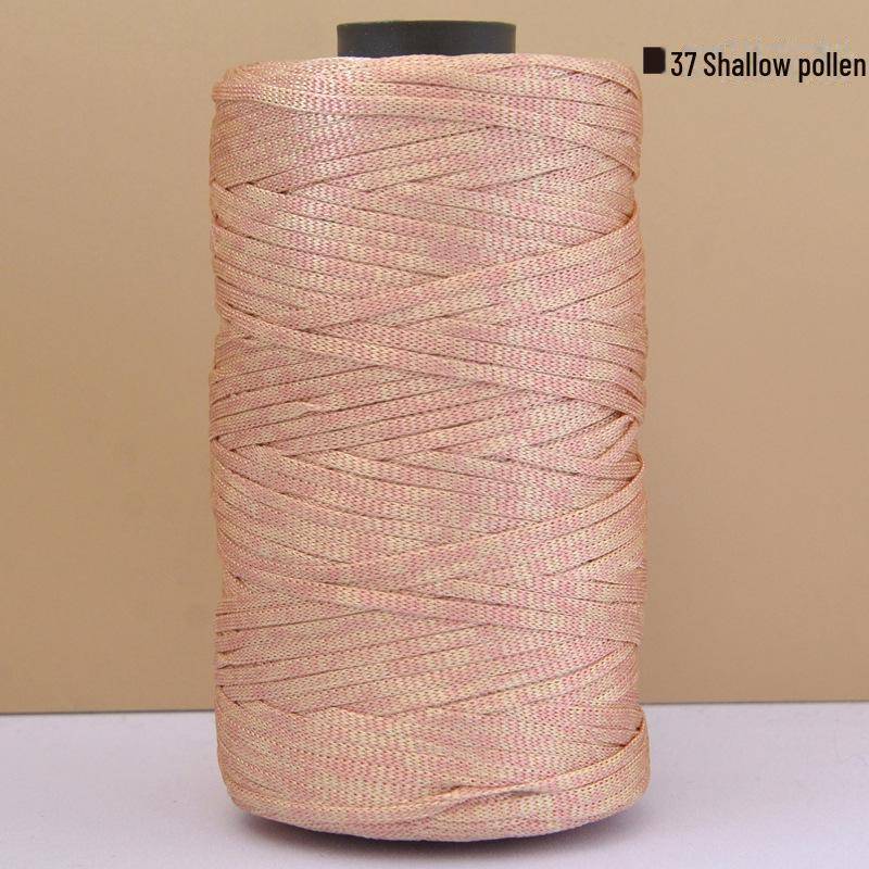 Handgefertigte Häkeltasche aus merzerisierter Baumwolle, Leinen, Wolle und leichter Eisseide 37 Light Pollen von Joom DACH