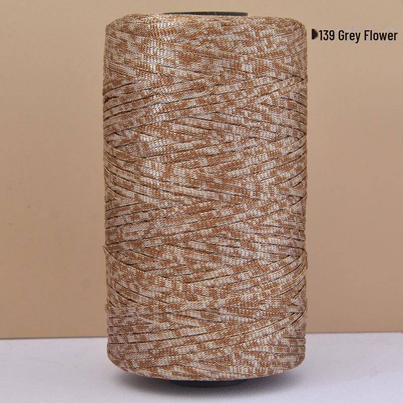 Handgefertigte Häkeltasche aus merzerisierter Baumwolle, Leinen, Wolle und leichter Eisseide 39 Grey Flower von Joom DACH