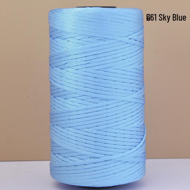 Handgefertigte Häkeltasche aus merzerisierter Baumwolle, Leinen, Wolle und leichter Eisseide 61 Sky Blue himmelblaue von Joom DACH