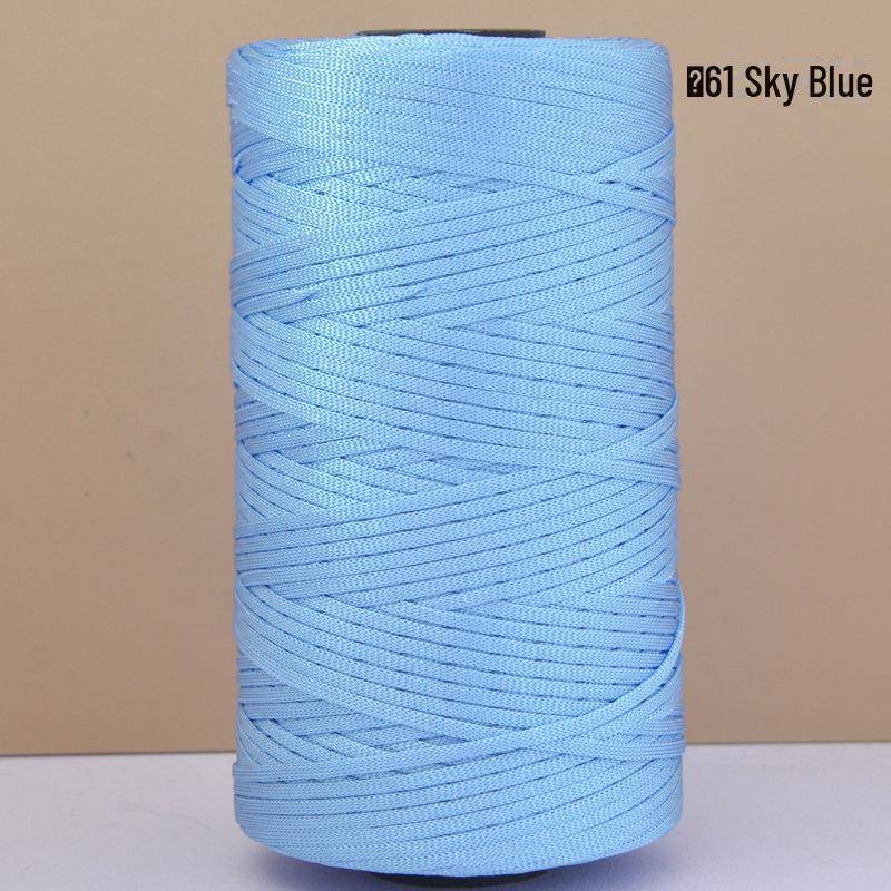 Handgefertigte Häkeltasche aus merzerisierter Baumwolle, Leinen, Wolle und leichter Eisseide 61 Sky Blue himmelblaue von Joom DACH