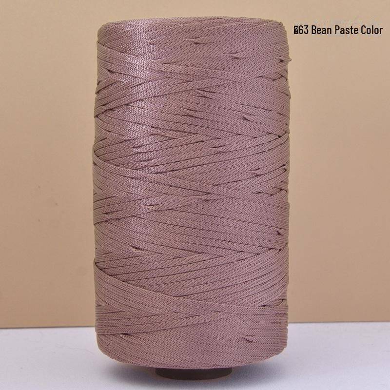 Handgefertigte Häkeltasche aus merzerisierter Baumwolle, Leinen, Wolle und leichter Eisseide 63 Bean paste color von Joom DACH