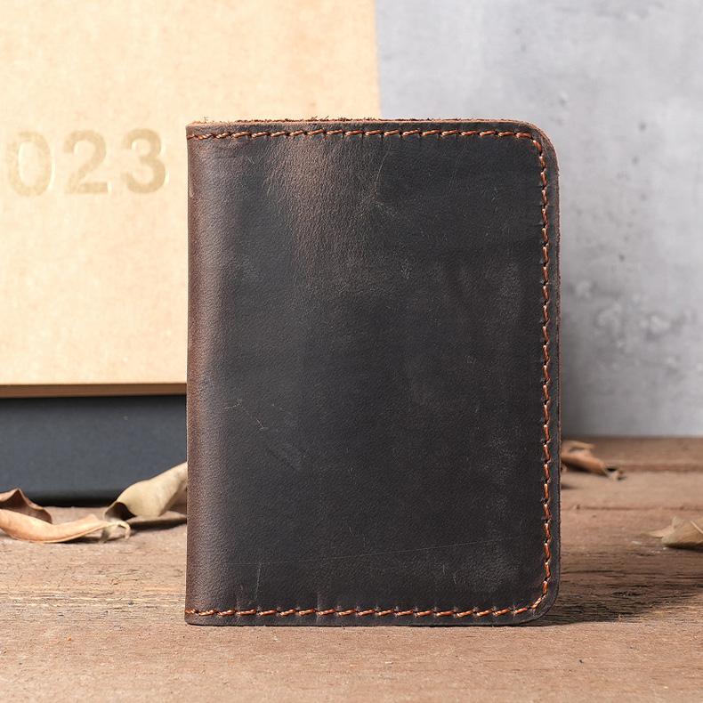 Handgefertigter Kartenhalter für Herren im Vintage-Stil für Kreditkarten und Führerschein, Designer-Kartenetui mit zweifachem Kartenfach, Führerschein, 7,5 x 10,5 cm kaffeebraun von Joom DACH