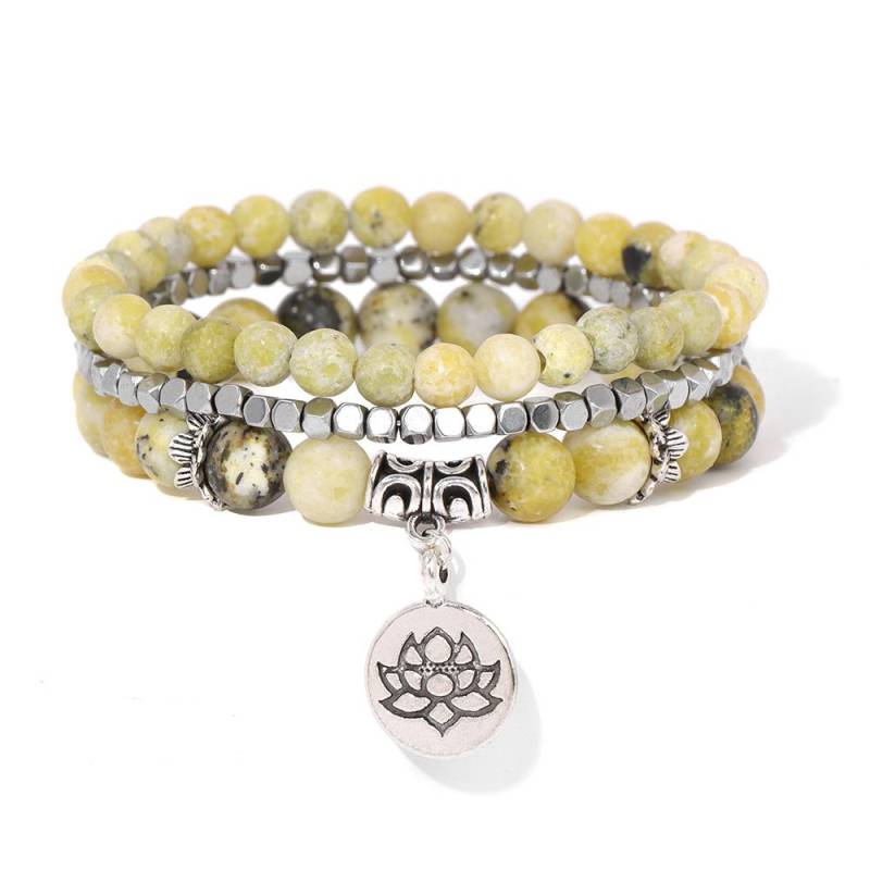 Handgefertigtes Armband aus Naturstein mit Lotus-Ohm-Buddha-Perlen, rosa Zebra-Stein, Lotus-Charm-Armband für Frauen und Männer, Yoga-Schmuck, Geschenke von Joom DACH