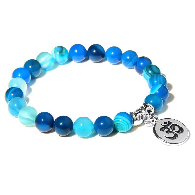 Handgefertigtes Armband aus Naturstein mit Lotus-Ohm-Buddha-Perlen, rosa Zebra-Stein, Lotus-Charm-Armband für Frauen und Männer, Yoga-Schmuck, Geschenke von Joom DACH