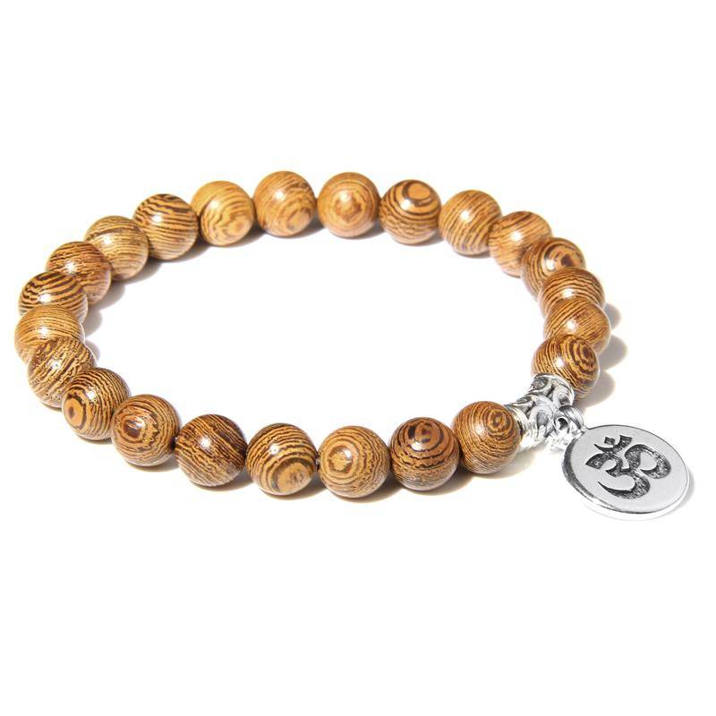 Handgefertigtes Armband aus Naturstein mit Lotus-Ohm-Buddha-Perlen, rosa Zebra-Stein, Lotus-Charm-Armband für Frauen und Männer, Yoga-Schmuck, Geschenke von Joom DACH
