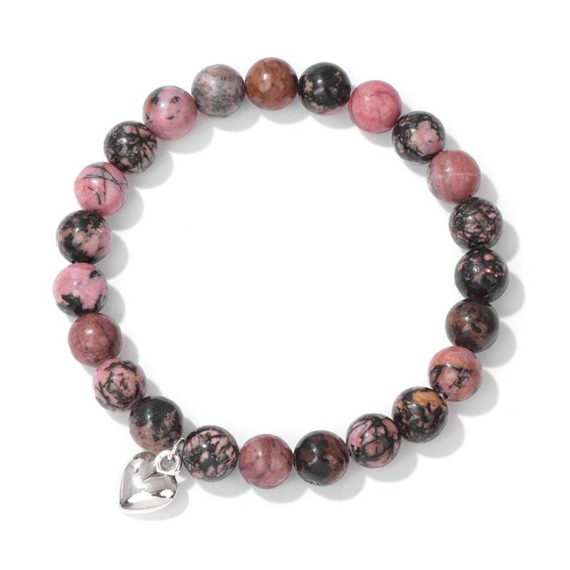 Handgefertigtes Armband aus Naturstein mit Lotus-Ohm-Buddha-Perlen, rosa Zebra-Stein, Lotus-Charm-Armband für Frauen und Männer, Yoga-Schmuck, Geschenke von Joom DACH