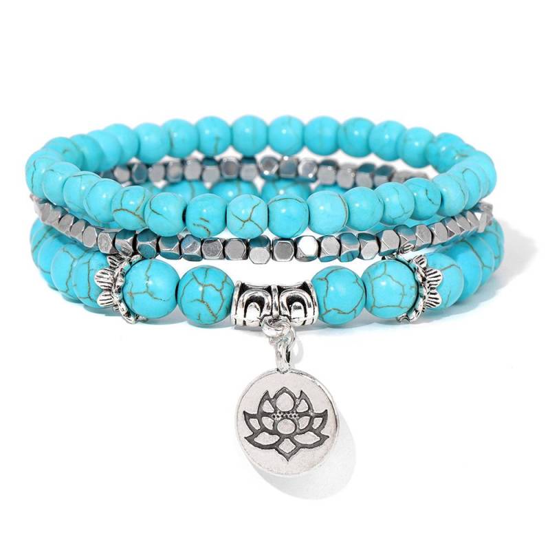 Handgefertigtes Armband aus Naturstein mit Lotus-Ohm-Buddha-Perlen, rosa Zebra-Stein, Lotus-Charm-Armband für Frauen und Männer, Yoga-Schmuck, Geschenke von Joom DACH
