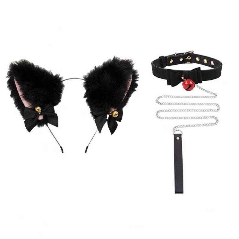 Handgefertigtes Katzenohren-Stirnband und Schwanz-Set: Niedliche Cosplay Katze Mädchen Haar- und Schwanz-Accessoires von Joom DACH