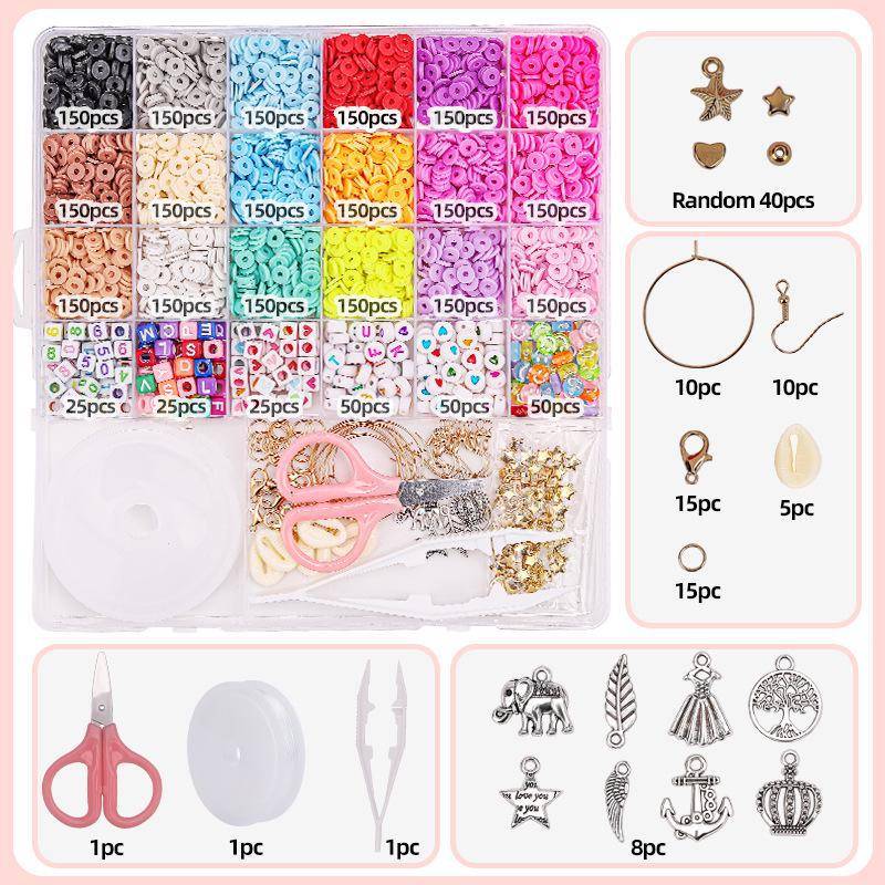 Handgefertigtes Perlenschmuck-DIY-Set für Kinder – Lehrreiche Polymer-Tonperlen für Armbänder und Halsketten Spring Handgefertigtes Perlenschmuck-DIY-Set für Kinder – Lehrreiche Polymer-Tonperlen für Armbänder und Halsketten Spring von Joom DACH