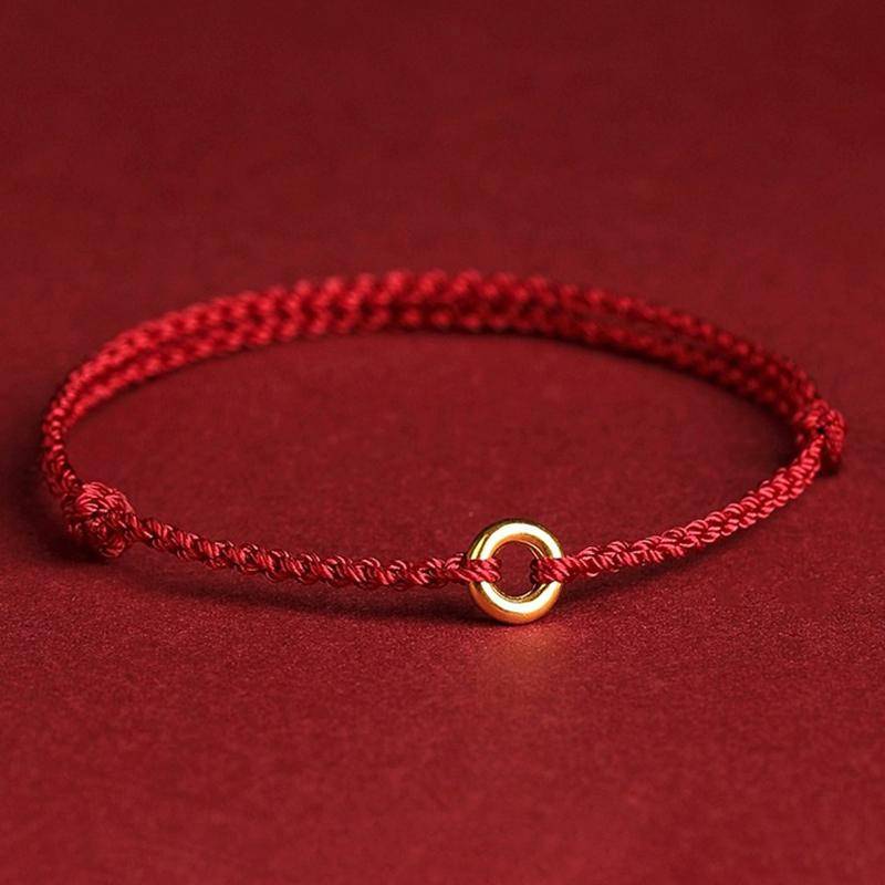 Handgeflochtener Kreisring, verstellbar, Glücksarmband aus rotem Seil, für Damen und Herren, Charms, Armreifen, Fußkettchen für Freunde, Liebhaber, Segensgeschenk von Joom DACH