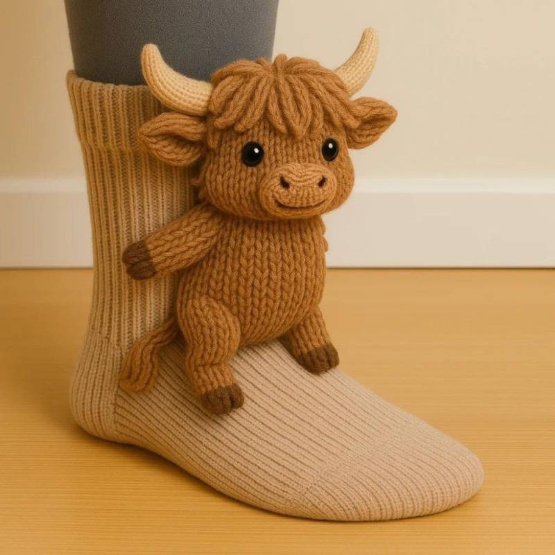 Handgehäkelte Neuheit Boden-Socken 3D Strick Wintersocken Kreativität Tier-Socken für Männer & Frauen Cattle Handgehäkelte Neuheit Boden-Socken 3D Strick Wintersocken Kreativität Tier-Socken für Männer & Frauen Cattle von Joom DACH