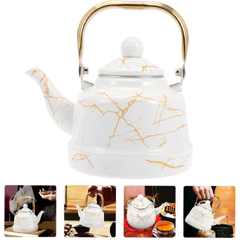 Handgemachte Emaille Teekessel Europäischen Stil Antike Glocke Topf Klassische Design Wasserkocher Hause 1.1L-Style 6 von Joom DACH