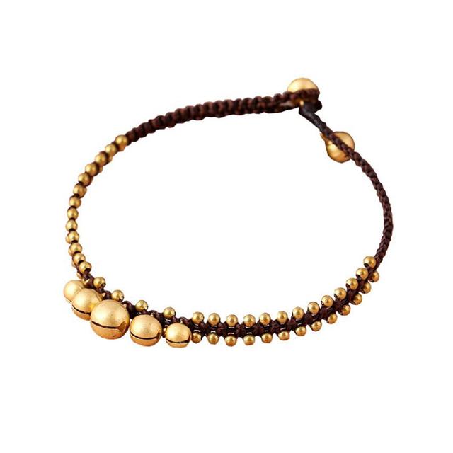 Handgemachte Fußkettchen Frauen ethnische Kupfer Glocke Fußkettchen Strand Schmuck Zubehör Knöchel Armband 24cm von Joom DACH