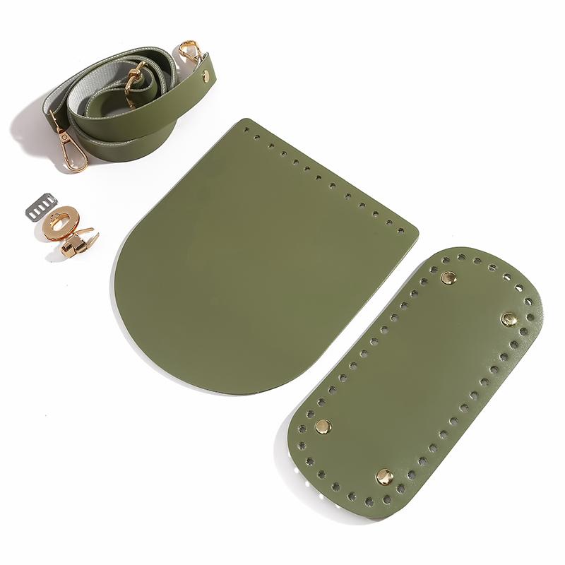 Handgemachte PU Leder Zubehör Schultergurt Tasche Bodenabdeckung Dreiteiliges Set Material DIY Häkelnadel Taschen hellgrüne von Joom DACH