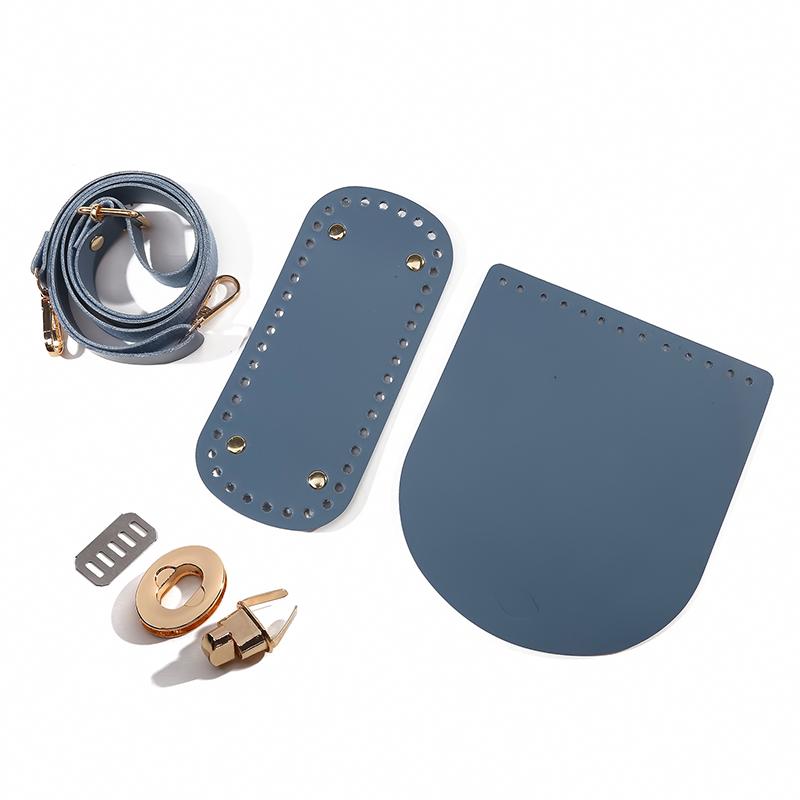 Handgemachte PU Leder Zubehör Schultergurt Tasche Bodenabdeckung Dreiteiliges Set Material DIY Häkelnadel Taschen himmlisches blau von Joom DACH