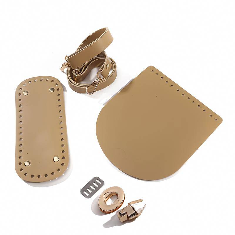 Handgemachte PU Leder Zubehör Schultergurt Tasche Bodenabdeckung Dreiteiliges Set Material DIY Häkelnadel Taschen khaki von Joom DACH