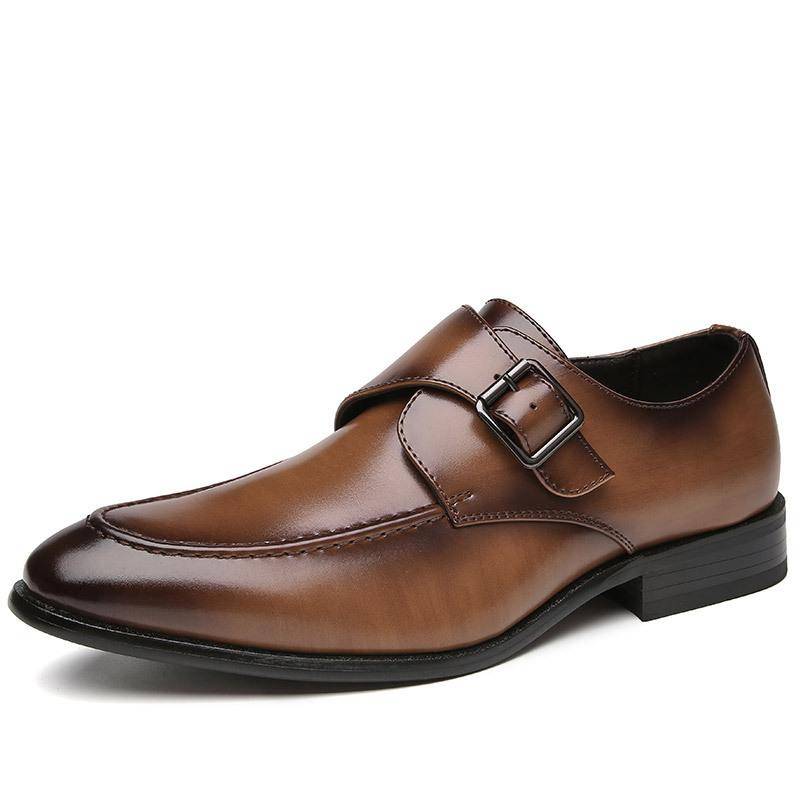 Handgemachte neue britische Stil Schnalle Business Lederschuhe Herren formelle Schuhe Büro Business Wear Herrenschuhe Trend 45 von Joom DACH