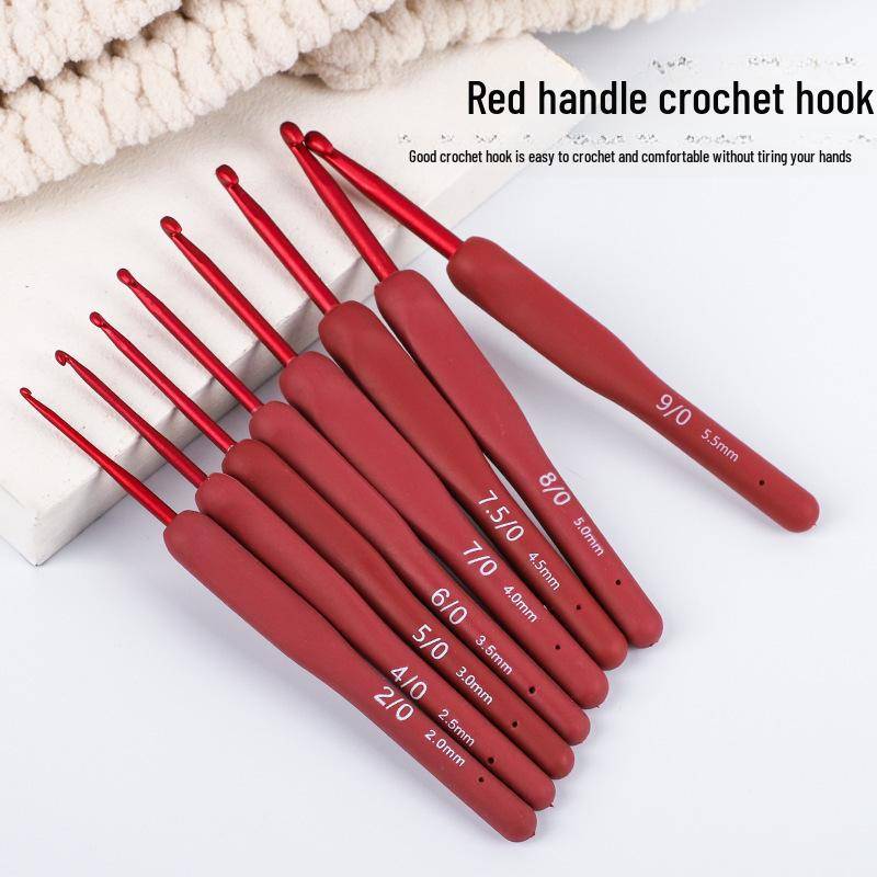 Handgemachtes rotes Häkelnadel-Set mit weichem Griff – Strick- und Wollwerkzeuge aus Metall Handgemachtes rotes Häkelnadel-Set mit weichem Griff – Strick- und Wollwerkzeuge aus Metall von Joom DACH