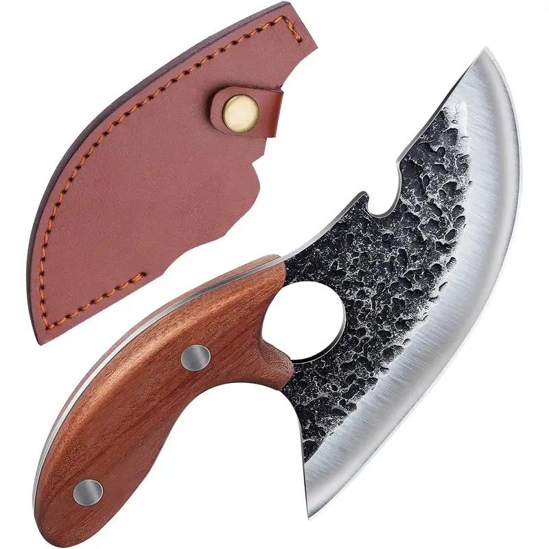 Handgeschmiedetes Messer Ausbeinmesser Spaltmesser Handgriff Fleischmesser Edelstahl Fleischerbeil Metzgermesser Steakmesser with cover von Joom DACH