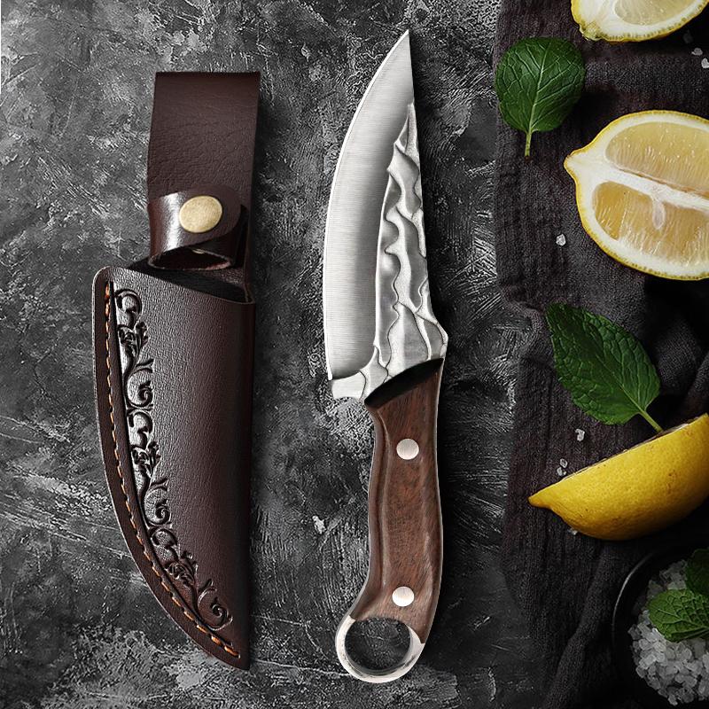 Handgeschmiedetes Messer Scharfer Fleischschneider Handgriff Fleisch Multifunktions-tragbares Obstmesser Hohe Härte Fleischschneider with cover von Joom DACH