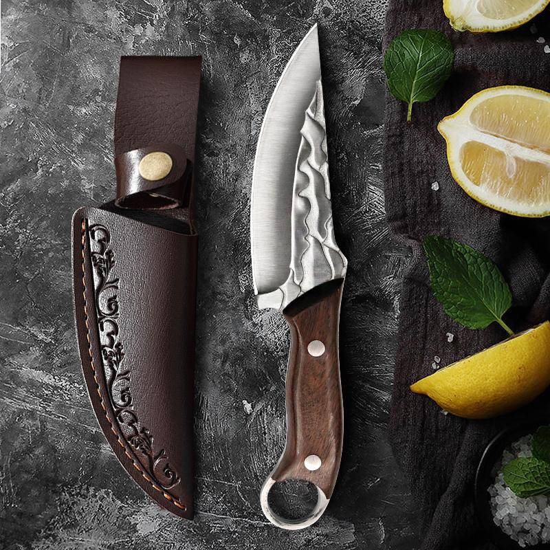 Handgeschmiedetes Messer Scharfer Fleischschneider Handgriff Fleisch Multifunktions-tragbares Obstmesser Hohe Härte Fleischschneider without cover von Joom DACH