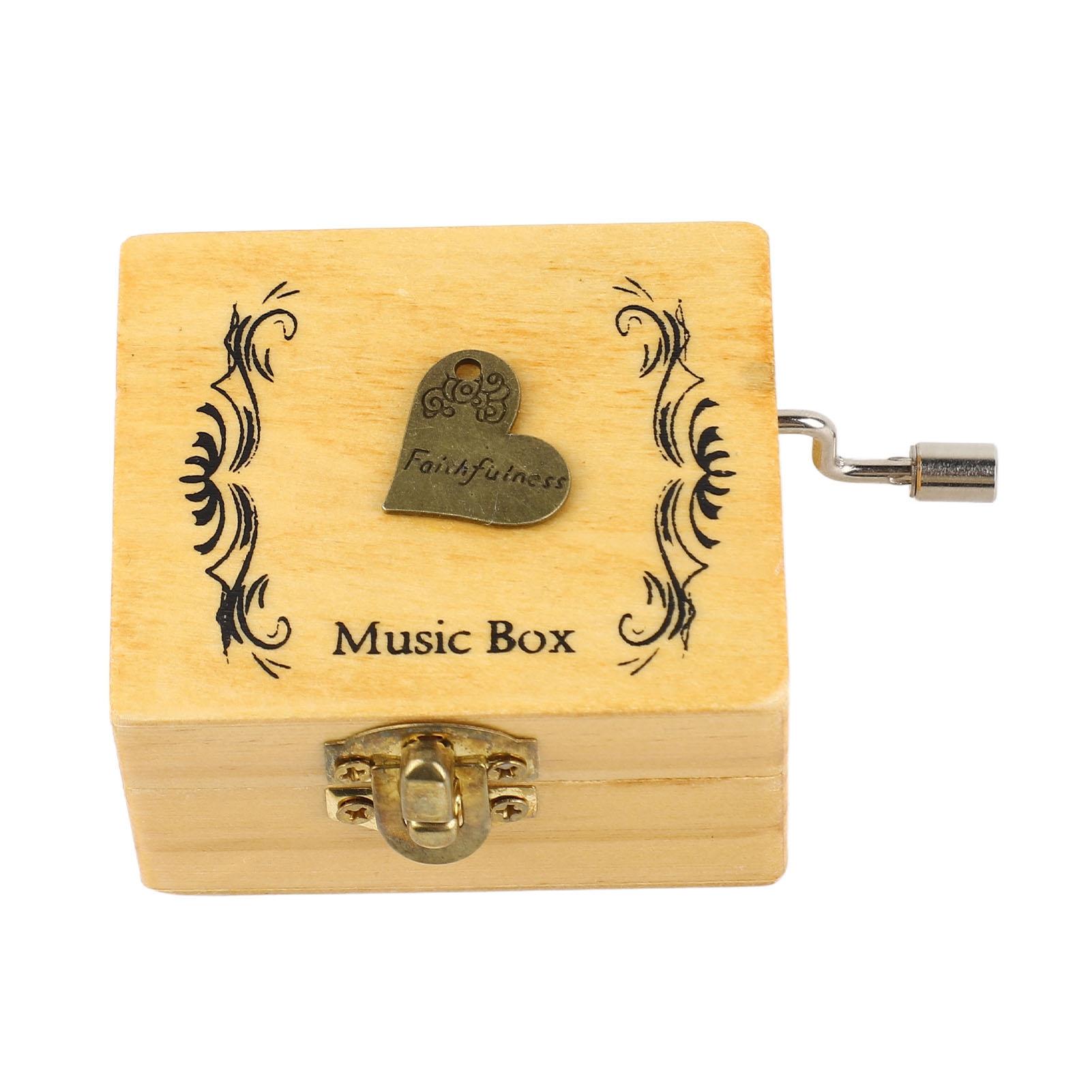 Handkurbel Spieluhr Klar Musik Einzigartiges Muster Exquisiter Friedlicher Klang für Kinder Mädchen von Joom DACH