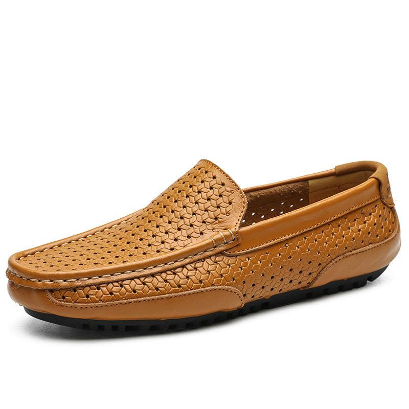 Handmade Echtes Leder männer Loafer Komfortable Slip-on Driving Casual Schuhe Marke Weiche Mokassins Große Größe 37-47 Dropshipping 38 von Joom DACH