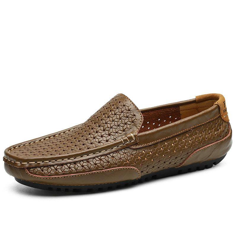 Handmade Echtes Leder männer Loafer Komfortable Slip-on Driving Casual Schuhe Marke Weiche Mokassins Große Größe 37-47 Dropshipping 42 von Joom DACH