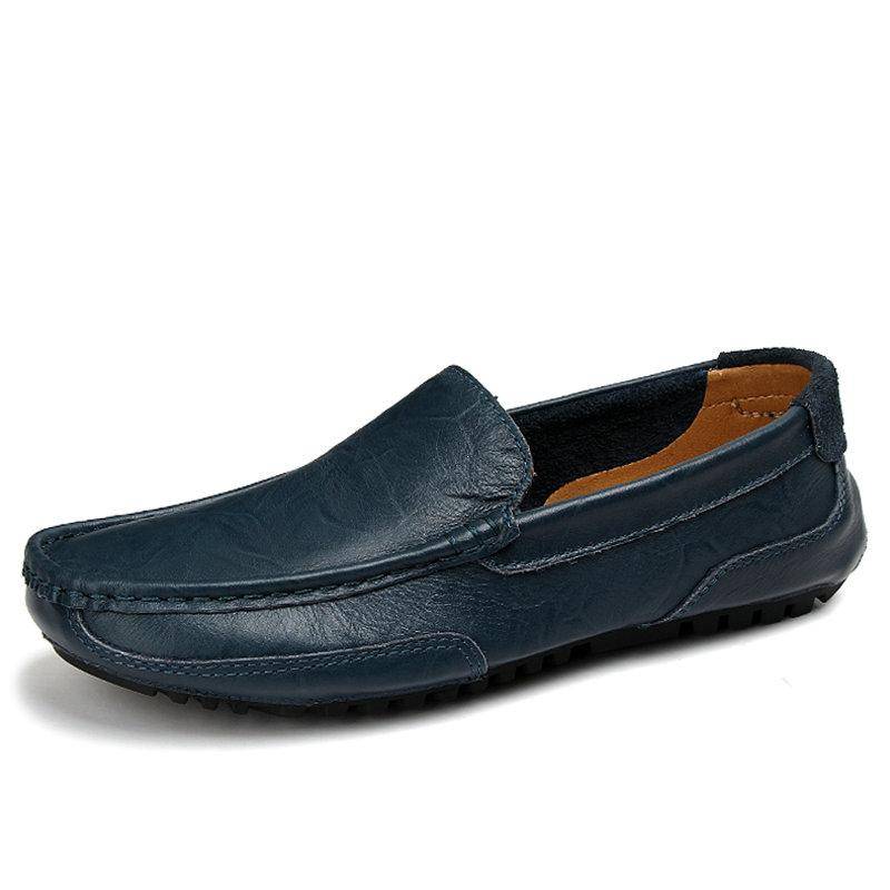 Handmade Echtes Leder männer Loafer Komfortable Slip-on Driving Casual Schuhe Marke Weiche Mokassins Große Größe 37-47 Dropshipping 43 von Joom DACH