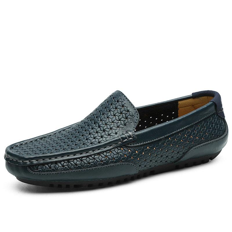 Handmade Echtes Leder männer Loafer Komfortable Slip-on Driving Casual Schuhe Marke Weiche Mokassins Große Größe 37-47 Dropshipping 47 von Joom DACH
