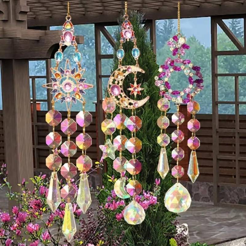 Handgemachte Suncatcher Kronleuchter Bunte Windspiele Hängen Ornament Für Home Party Decor Style 1 von Joom DACH