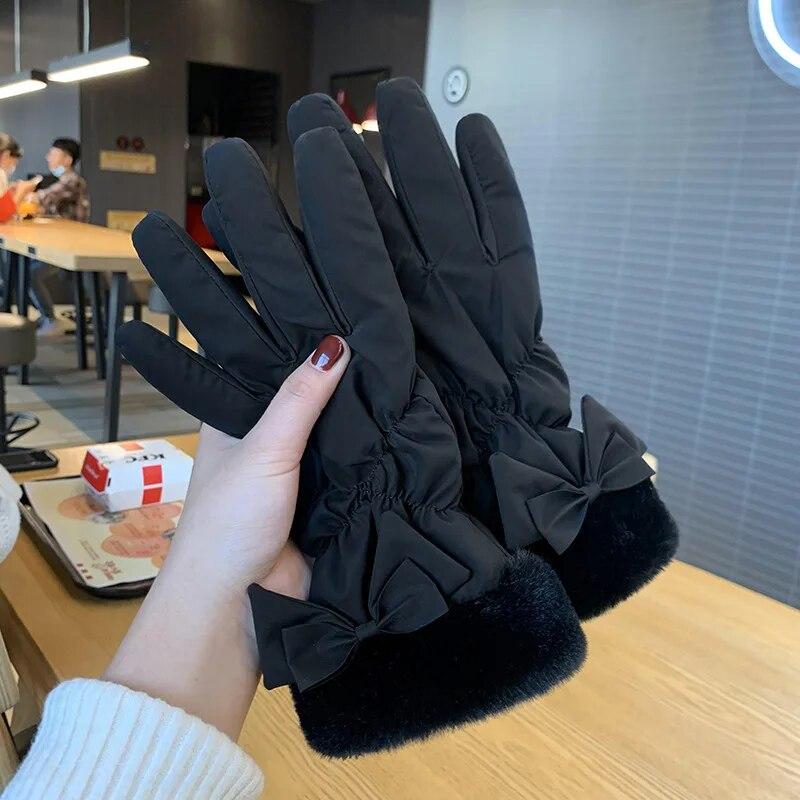 Handschuhe Damen Winter Verdickte Winddichte Handschuhe Winter Warm Halten Handschuhe schwarz von Joom DACH