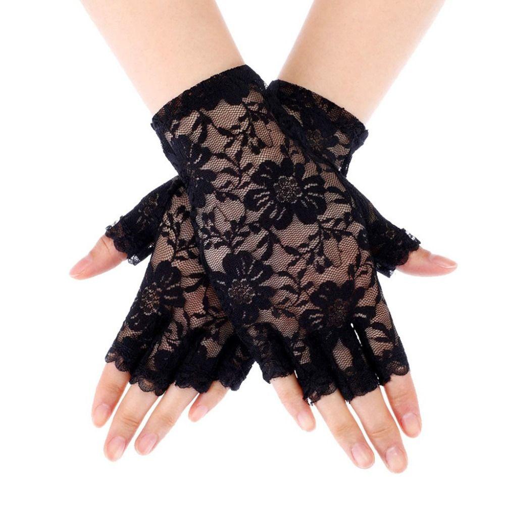 Handschuhe Sonnenschutzfäustlinge Damen Tanzhandschuhe Mesh-Fäustlinge Spitzenhandschuhe Halbfinger-Netzhandschuhe schwarz Handschuhe Sonnenschutzfäustlinge Damen Tanzhandschuhe Mesh-Fäustlinge Spitzenhandschuhe Halbfinger-Netzhandschuhe schwarz von Joom DACH