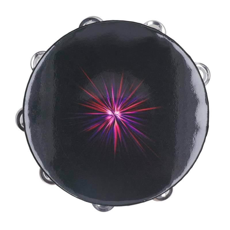 Handtamburin 10 Zoll Doppelreihe Schellen Handtrommel für Erwachsene und Kinder Black Hole Ray von Joom DACH