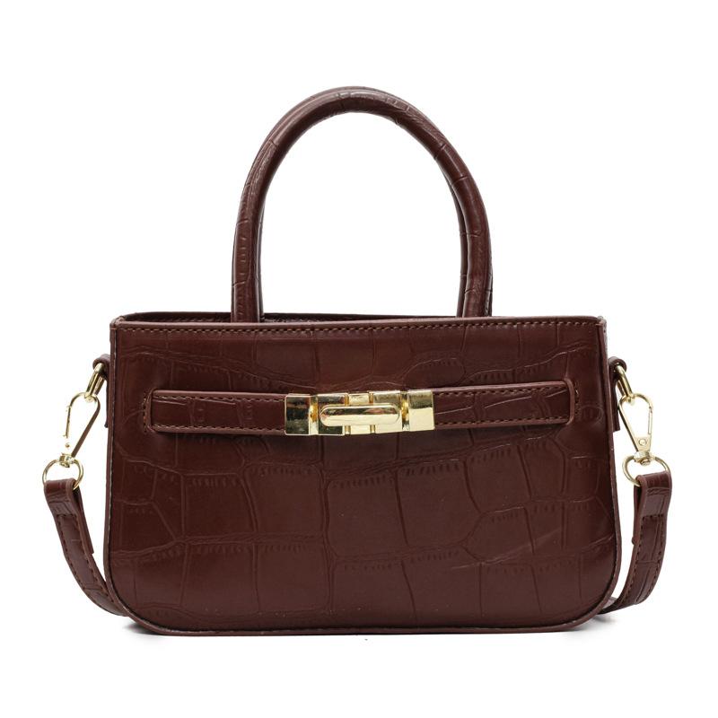 Handtasche Damen Neue Mode Einfarbig Schulter Messenger Bag dunkelbraune von Joom DACH