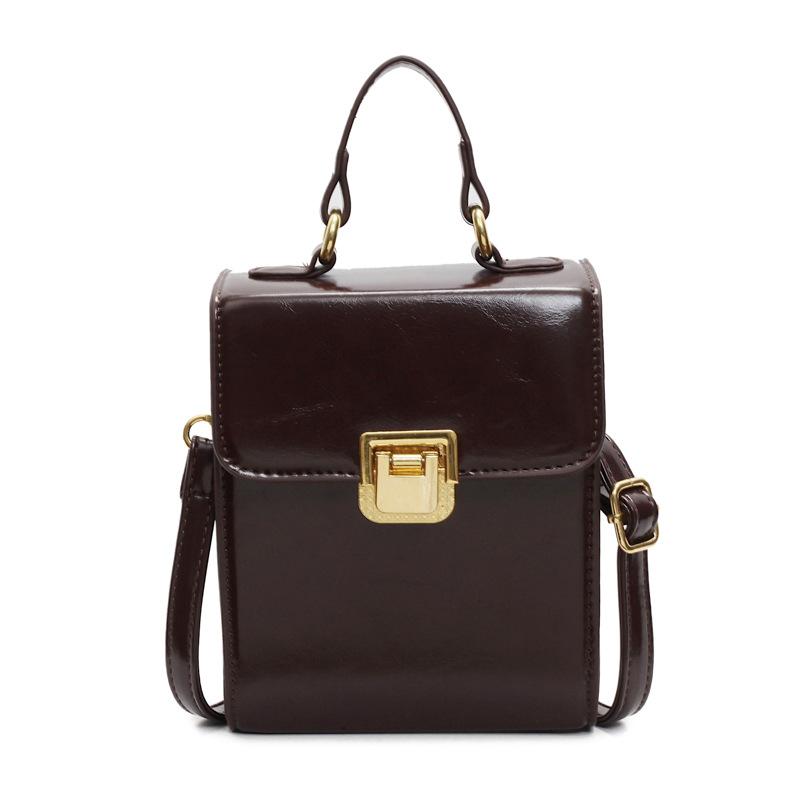 Handtasche Damen Neue Umhängetasche Premium Texturiert Vielseitig Messenger Kleine Quadratische Tasche dunkelbraune von Joom DACH